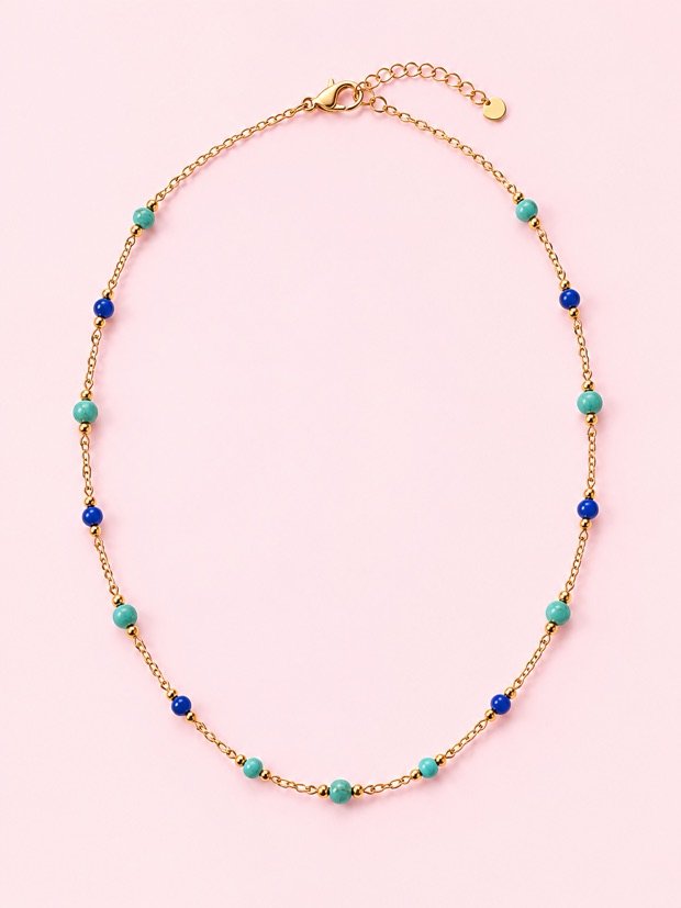 Collier Trocadéro en acier inoxydable doré