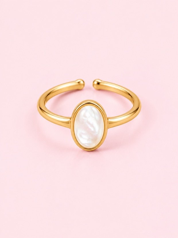 Bague Iéna en acier inoxydable doré