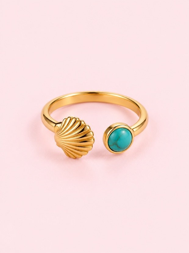 Bague Alma en acier inoxydable doré