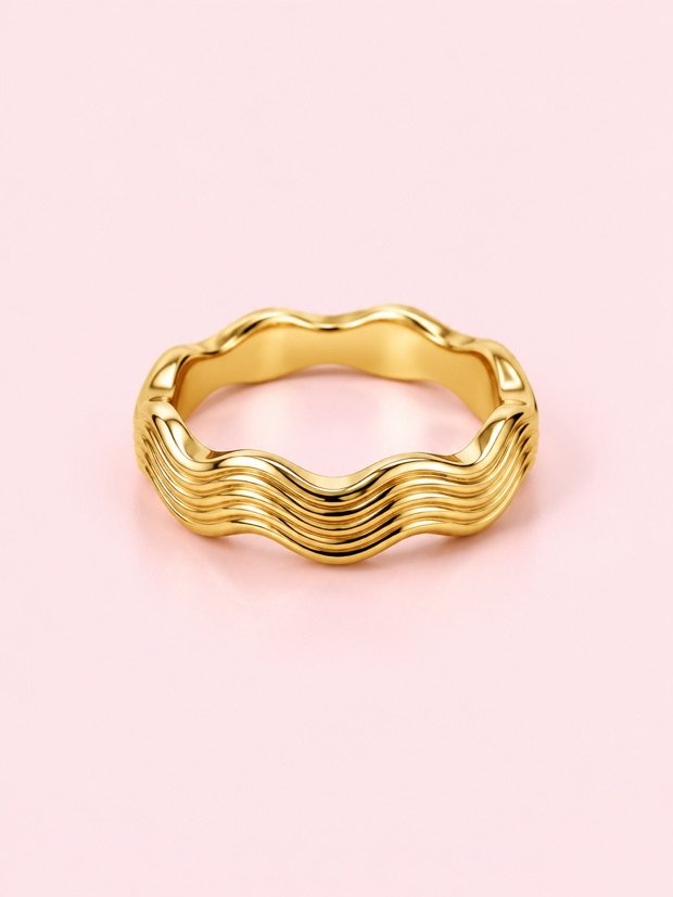 Bague Ternes en acier inoxydable doré
