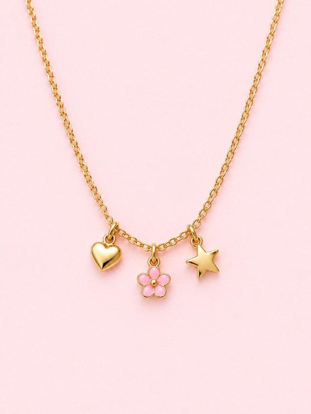Collier Opéra en acier inoxydable doré